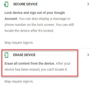 Erase Data